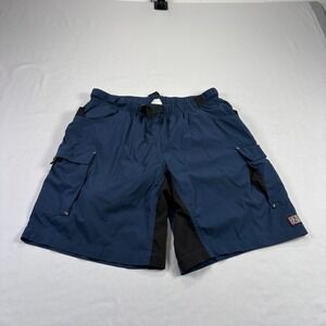Zoic Shorts Mens XL Blue Mountain Biking Padded Belted Cycling Stretch Outdoor
